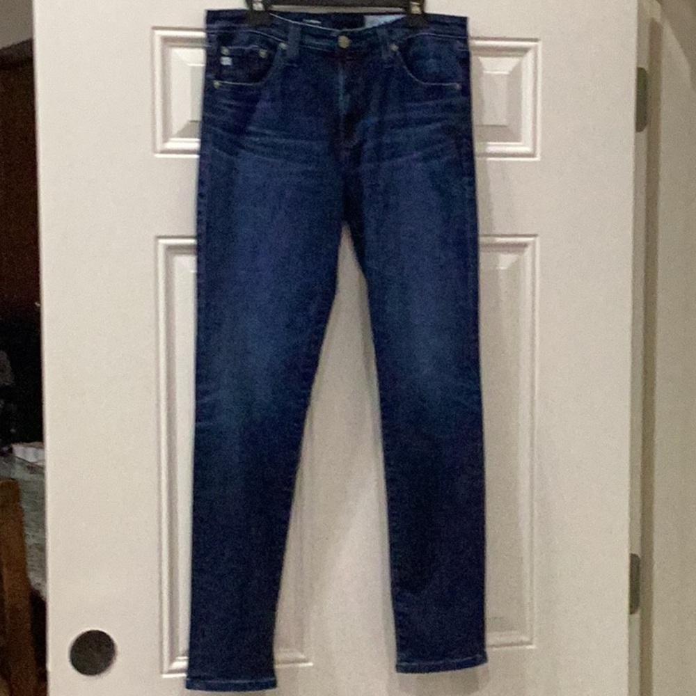 Preowned AG-ED Denim Blue Jeans Cigarette Leg Size 29R (Item#P033)